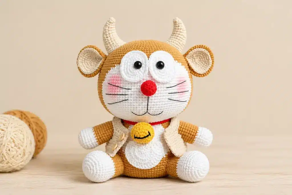 brown calf amigurumi pattern - featured image