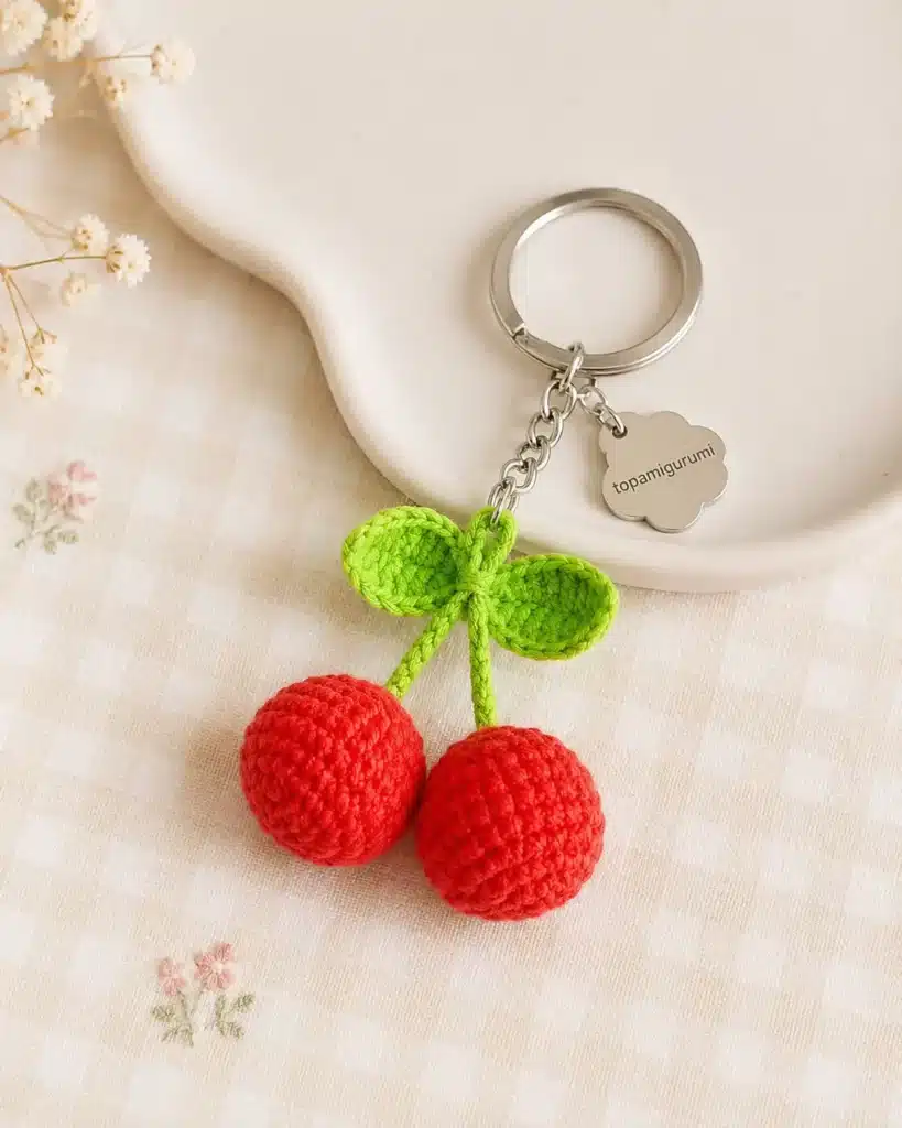 Cherry Keychain Crochet Pattern crochet project crochet project detail 1
