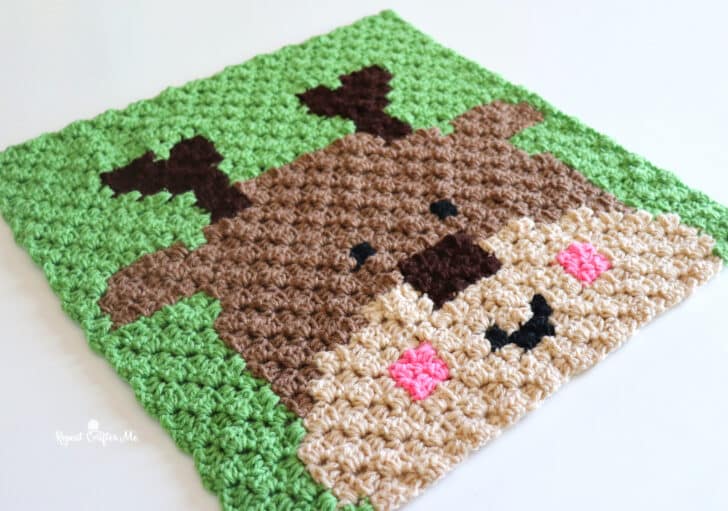 christmas reindeer c2c crochet square crochet project crochet project detail 1