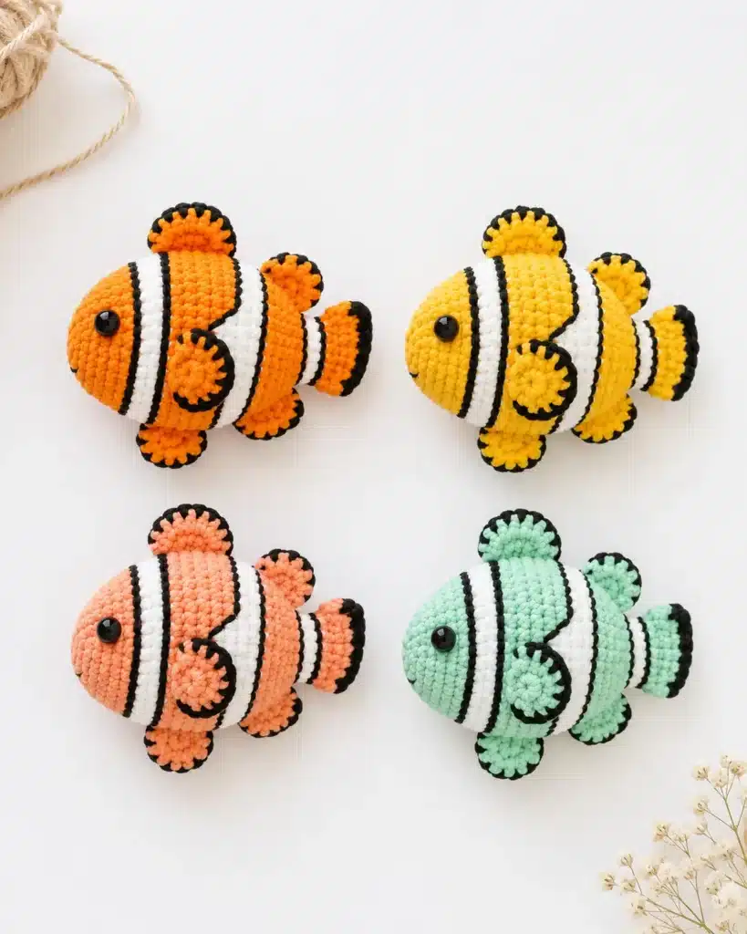 clownfish amigurumi pattern crochet project crochet project detail 2