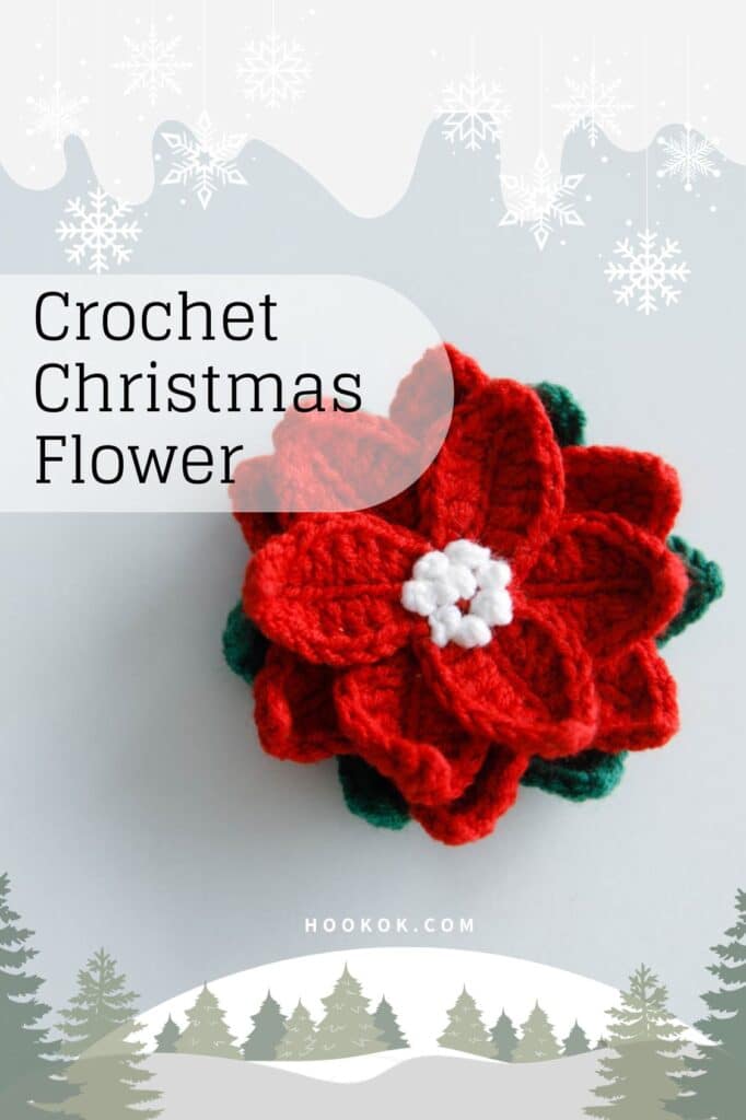 crochet christmas flower pattern - featured image