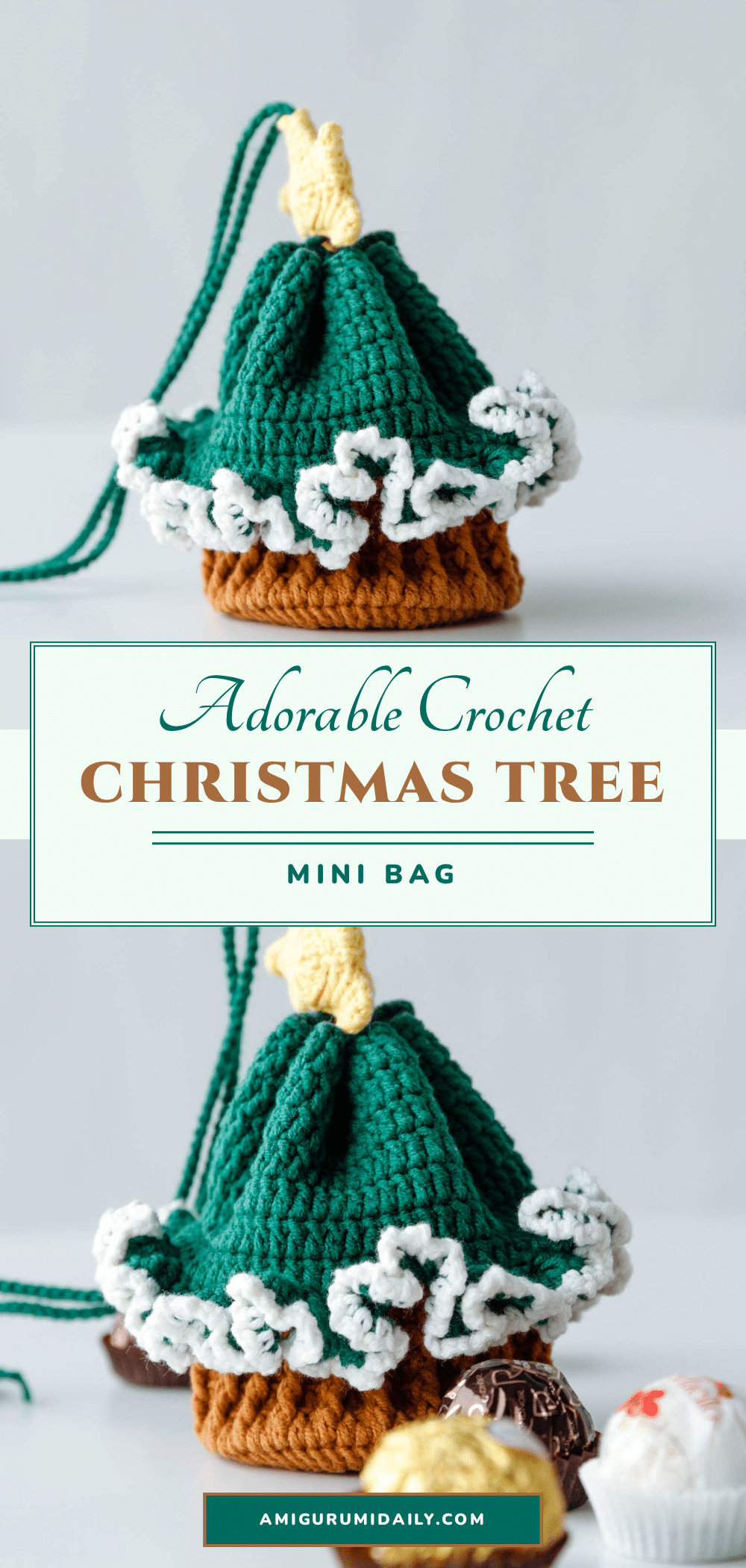 crochet christmas tree mini bag crochet pattern
