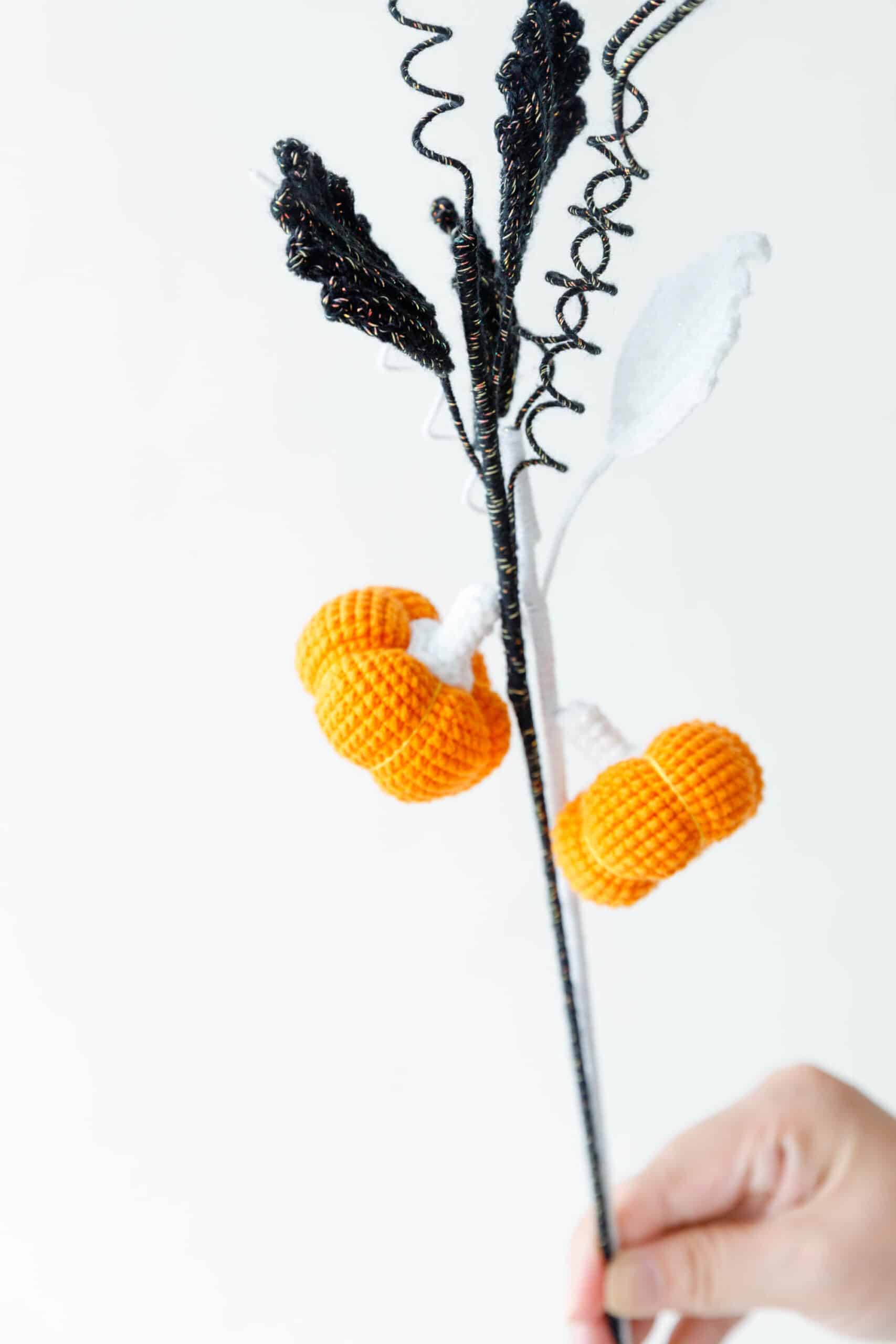 crochet halloween pumpkin bouquet crochet project crochet project detail 2