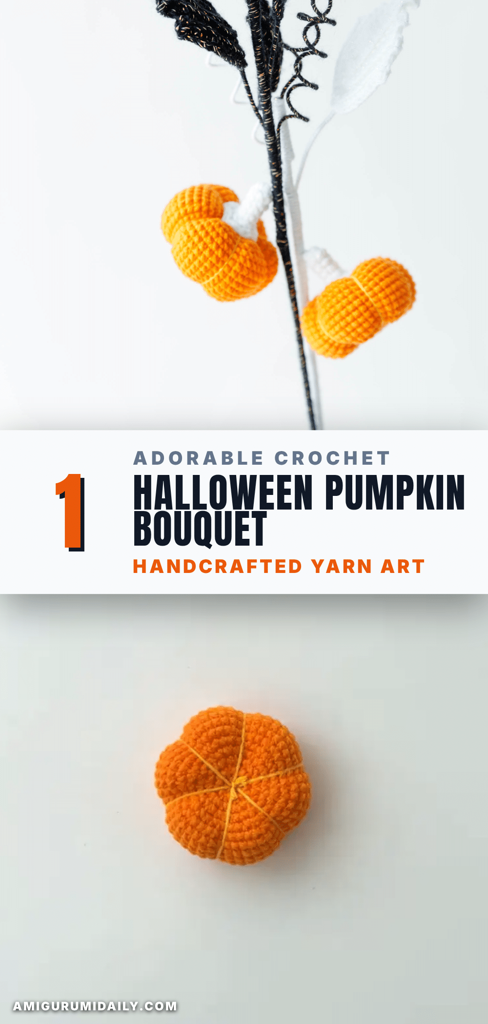 crochet halloween pumpkin bouquet crochet pattern