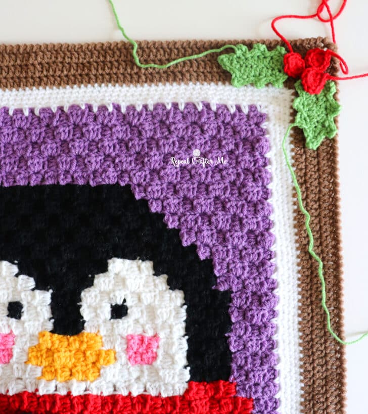 crochet holly berry appliqué crochet project crochet project detail 8