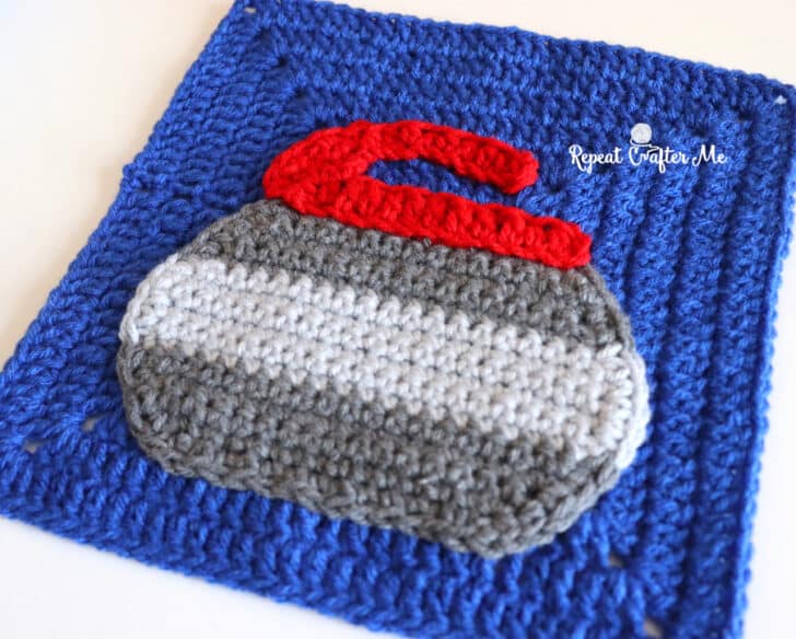curling stone applique crochet project crochet project detail 1
