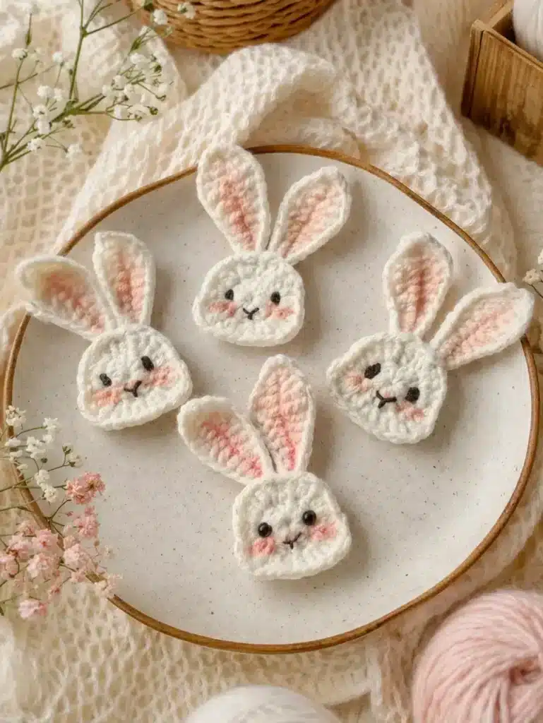 flat bunny applique crochet project crochet project detail 1