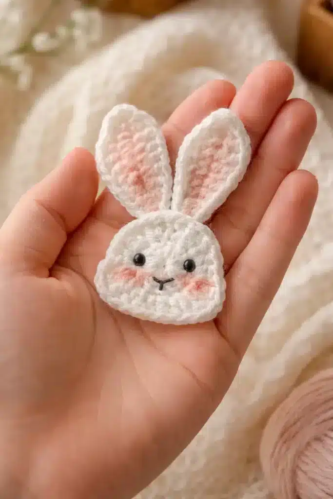 flat bunny applique crochet project crochet project detail 2