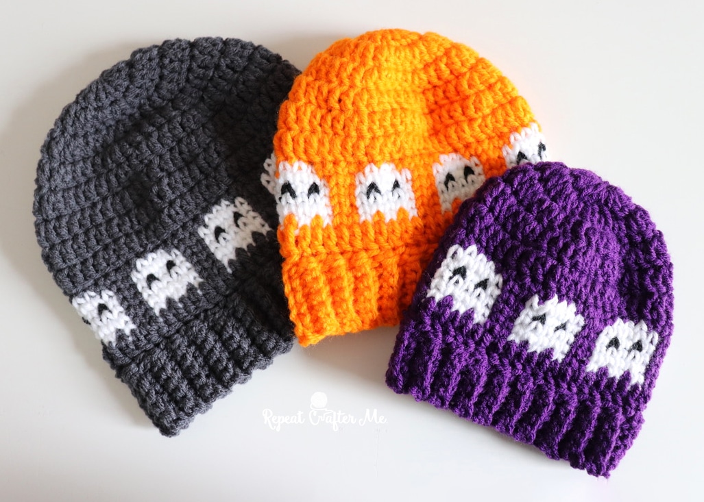 ghosts in a row crochet hat crochet project crochet project detail 1