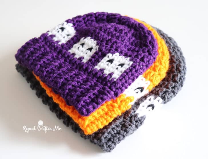 ghosts in a row crochet hat crochet project crochet project detail 3