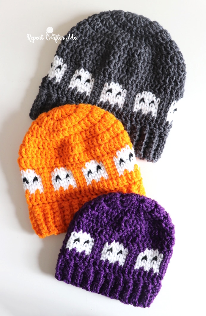 ghosts in a row crochet hat crochet project crochet project detail 8