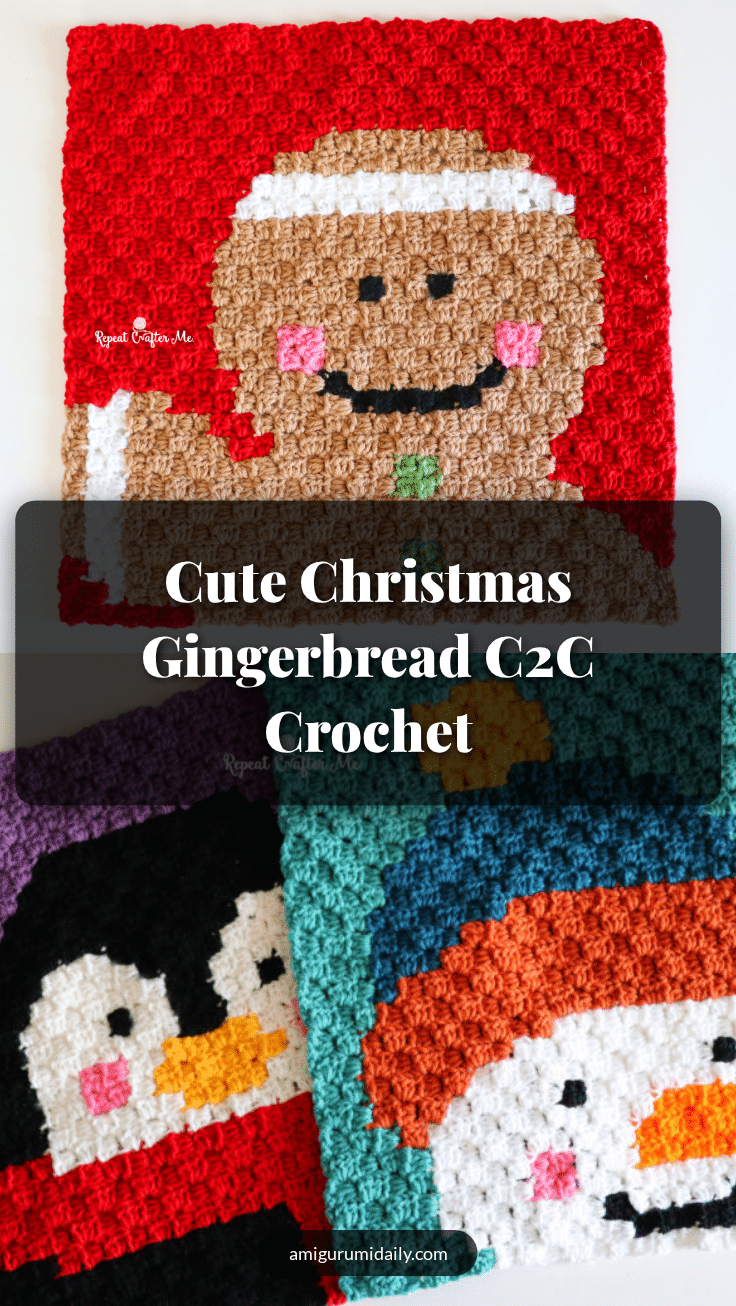gingerbread man c2c crochet crochet pattern