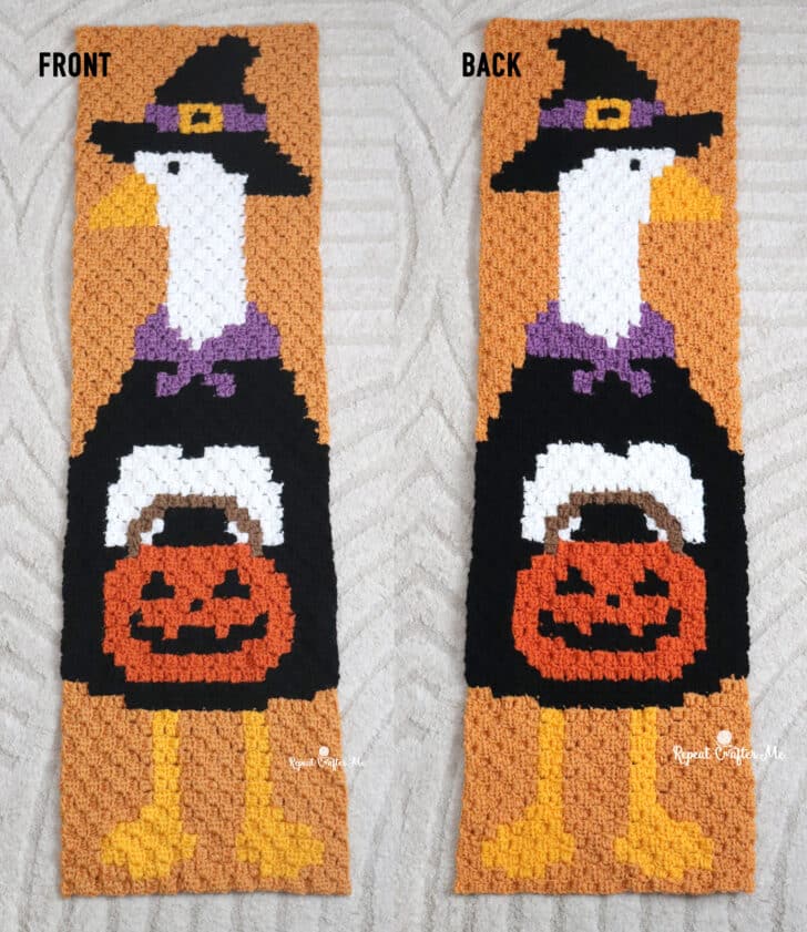 Halloween Porch Goose C2C crochet project crochet project detail 3