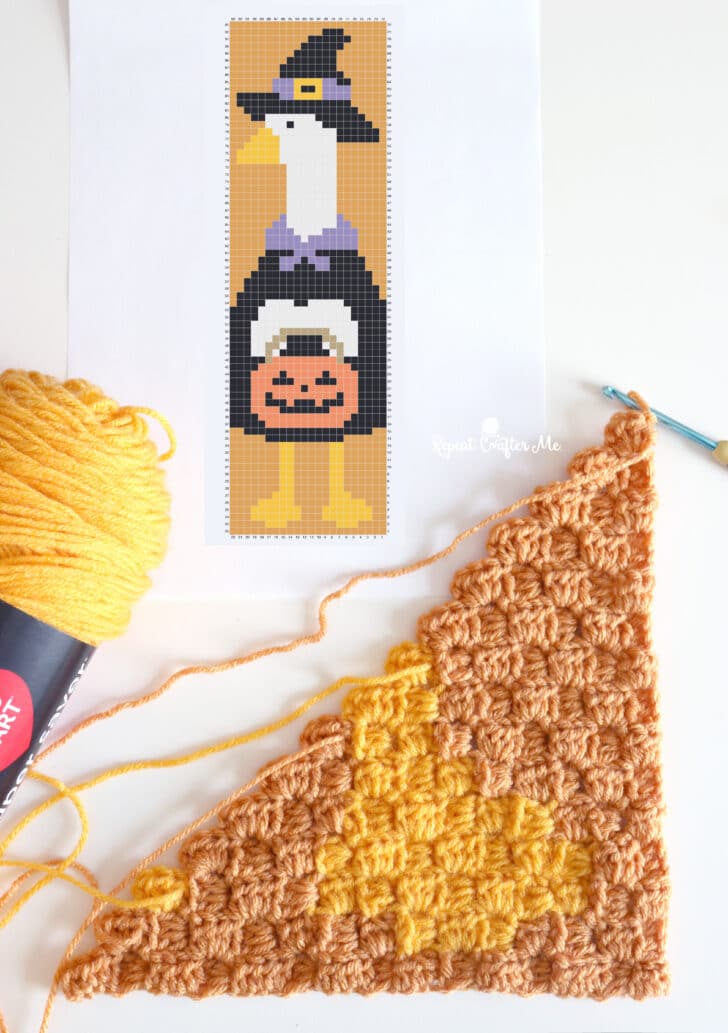Halloween Porch Goose C2C crochet project crochet project detail 8