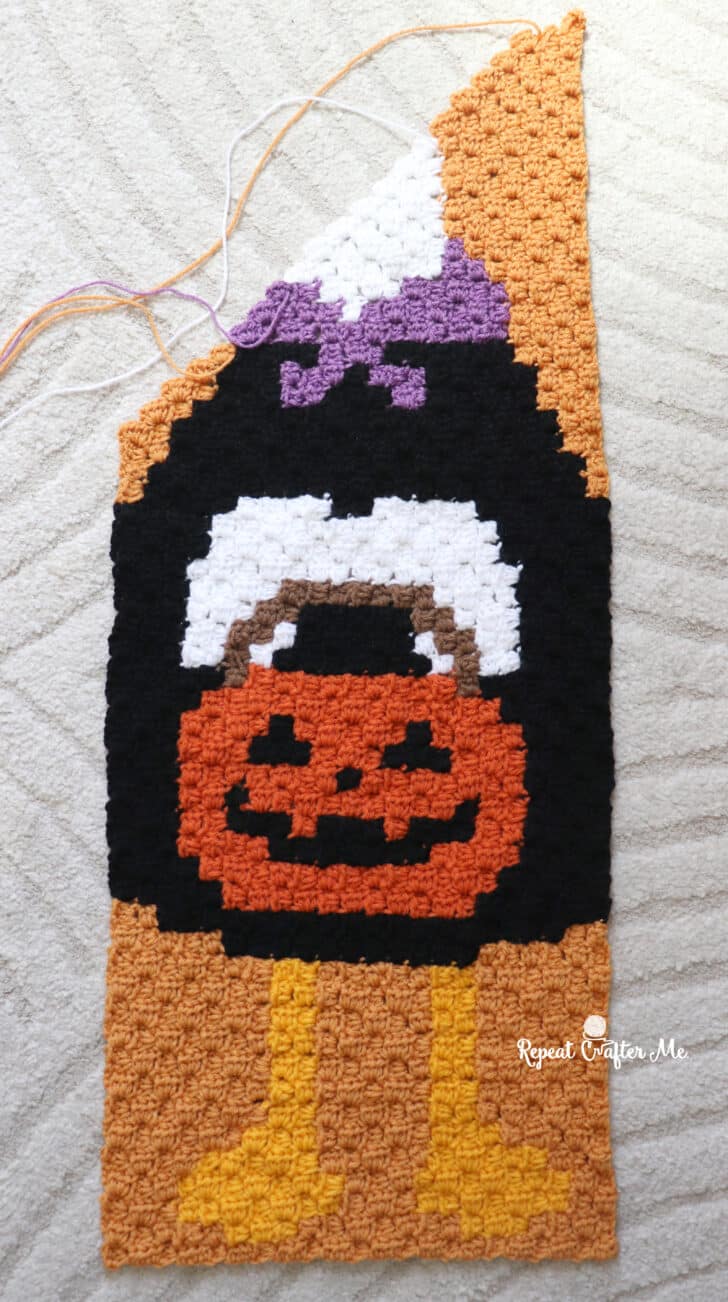 Halloween Porch Goose C2C crochet project crochet project detail 9
