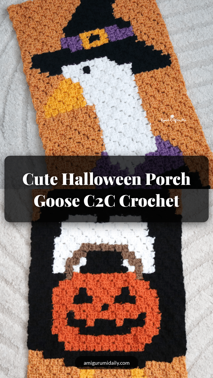 Halloween Porch Goose C2C crochet pattern