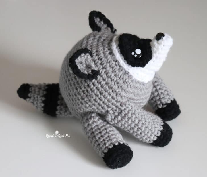 Jimothy Raccoon amigurumi crochet project crochet project detail 1
