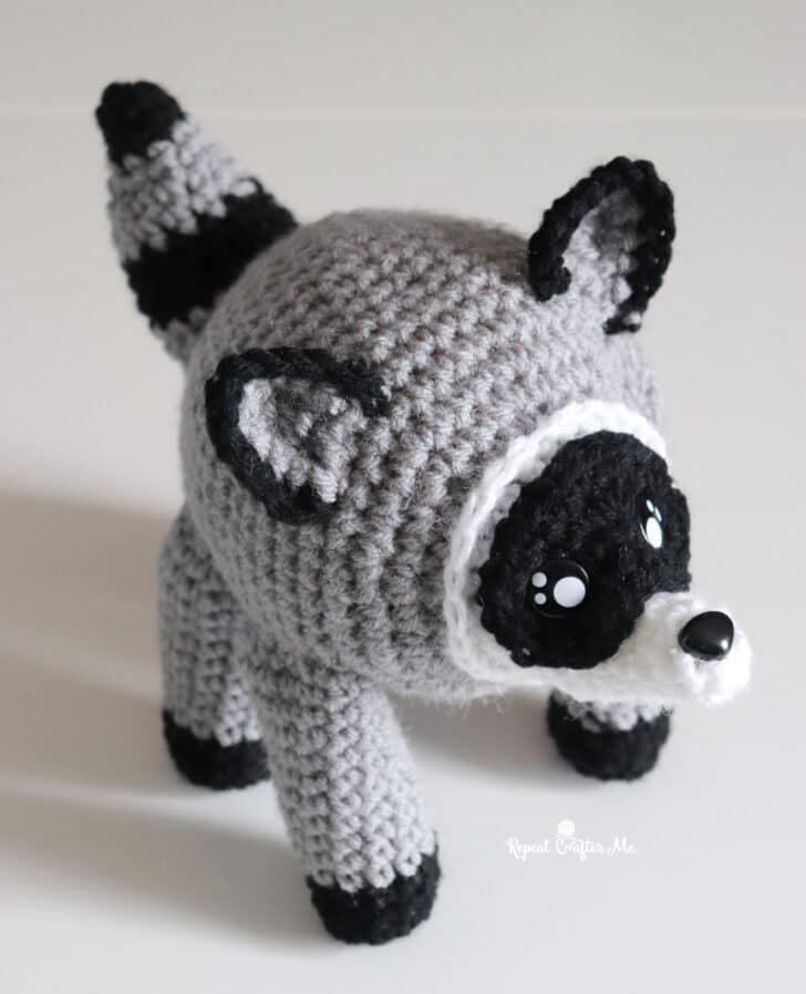Jimothy Raccoon amigurumi crochet project crochet project detail 9
