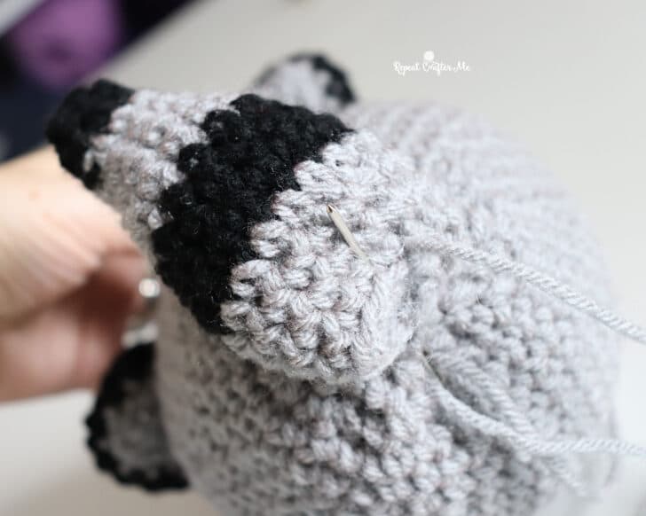 Jimothy Raccoon amigurumi crochet project crochet project detail 15