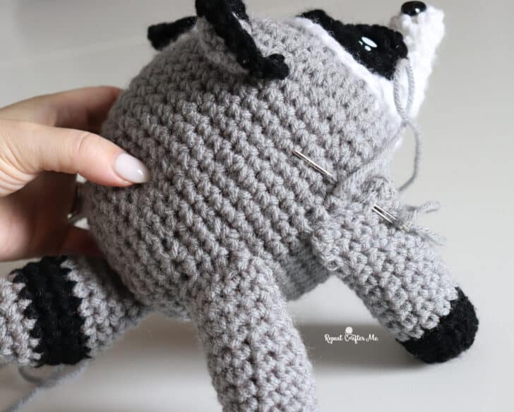 Jimothy Raccoon amigurumi crochet project crochet project detail 18