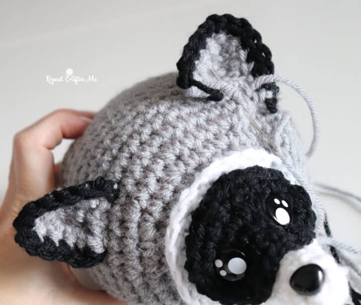 Jimothy Raccoon amigurumi crochet project crochet project detail 19