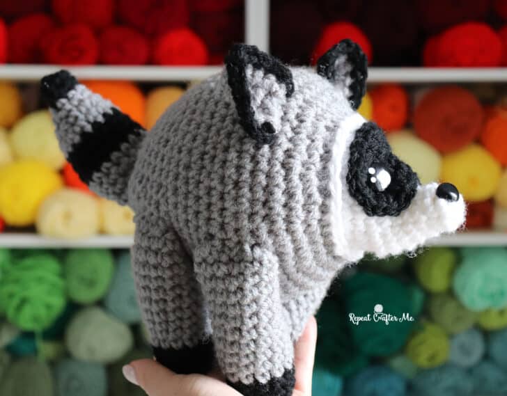 Jimothy Raccoon amigurumi crochet project crochet project detail 3