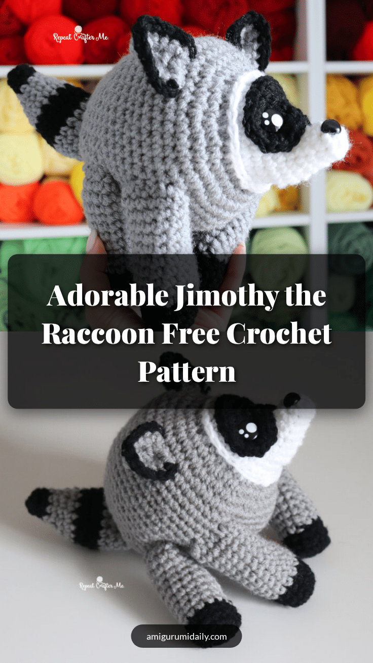 Jimothy Raccoon amigurumi crochet pattern