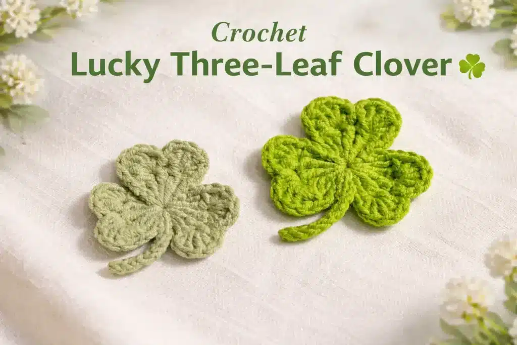 lucky three-leaf clover crochet pattern - featured image