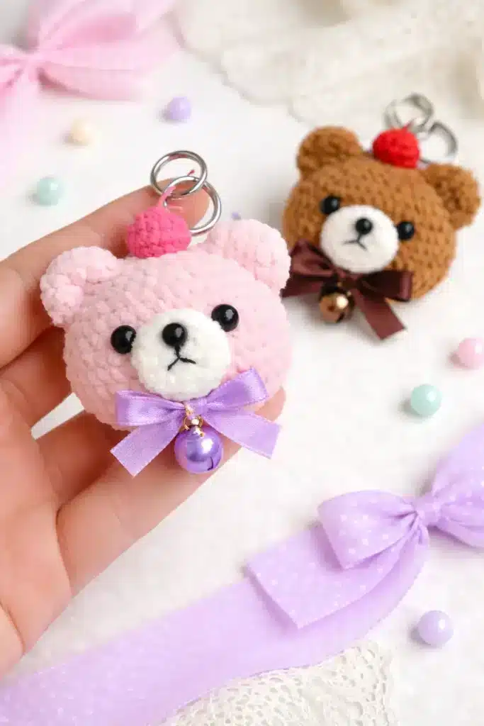 mini bear crochet keychain pattern crochet project crochet project detail 2