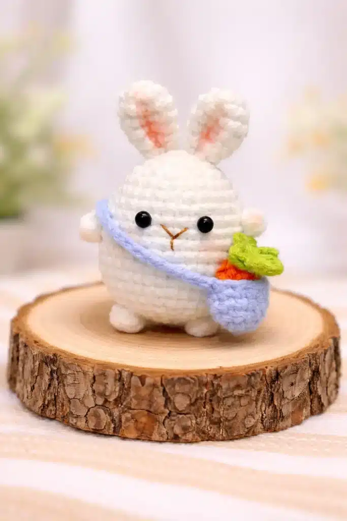 mini bunny with carrot bag crochet project crochet project detail 2