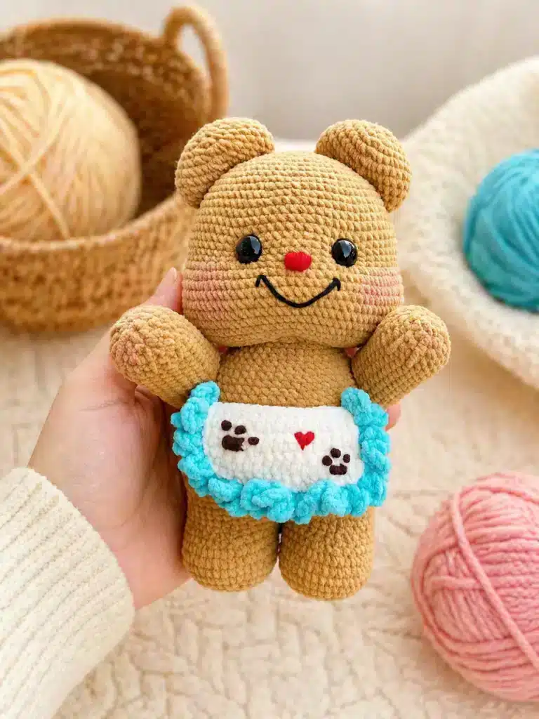 mini butter bear amigurumi pattern crochet project crochet project detail 1