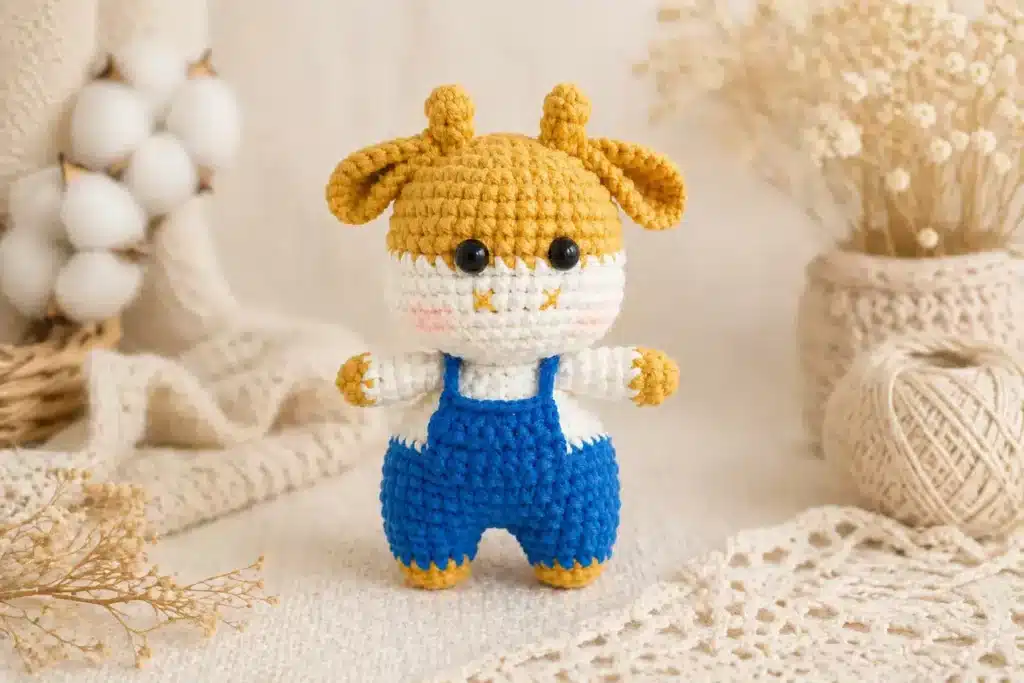 mini cow amigurumi pattern - featured image