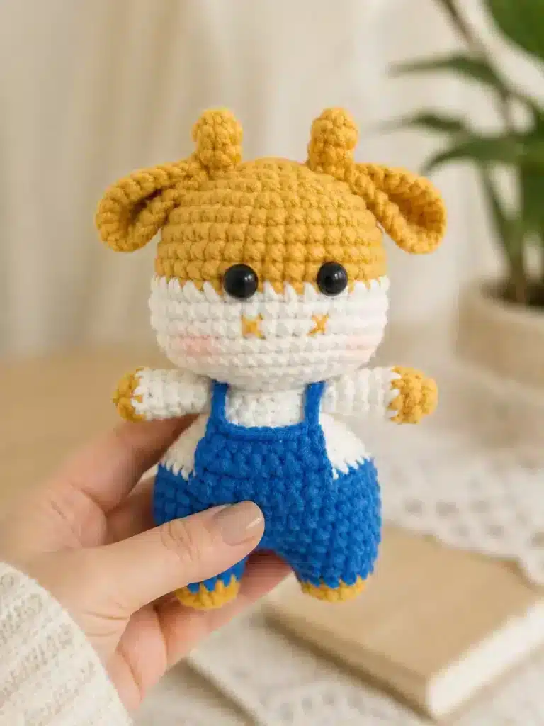 mini cow amigurumi pattern crochet project crochet project detail 1
