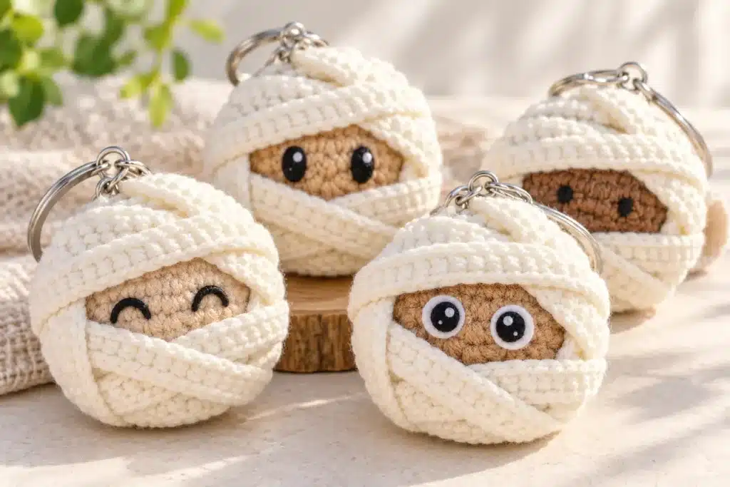 mini mummy crochet pattern - featured image