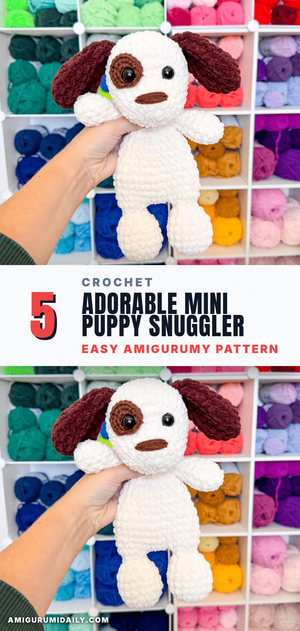 mini puppy snuggler crochet pattern