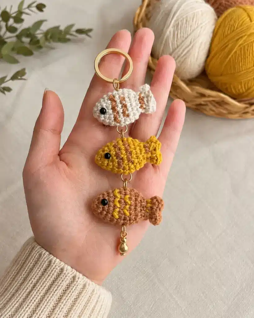 Mini Taiyaki Fish Crochet Charm crochet project crochet project detail 1