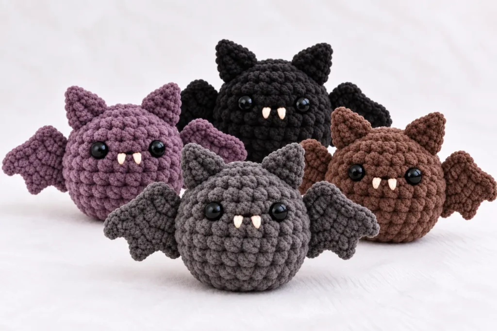 no-sew mini bat crochet pattern - featured image