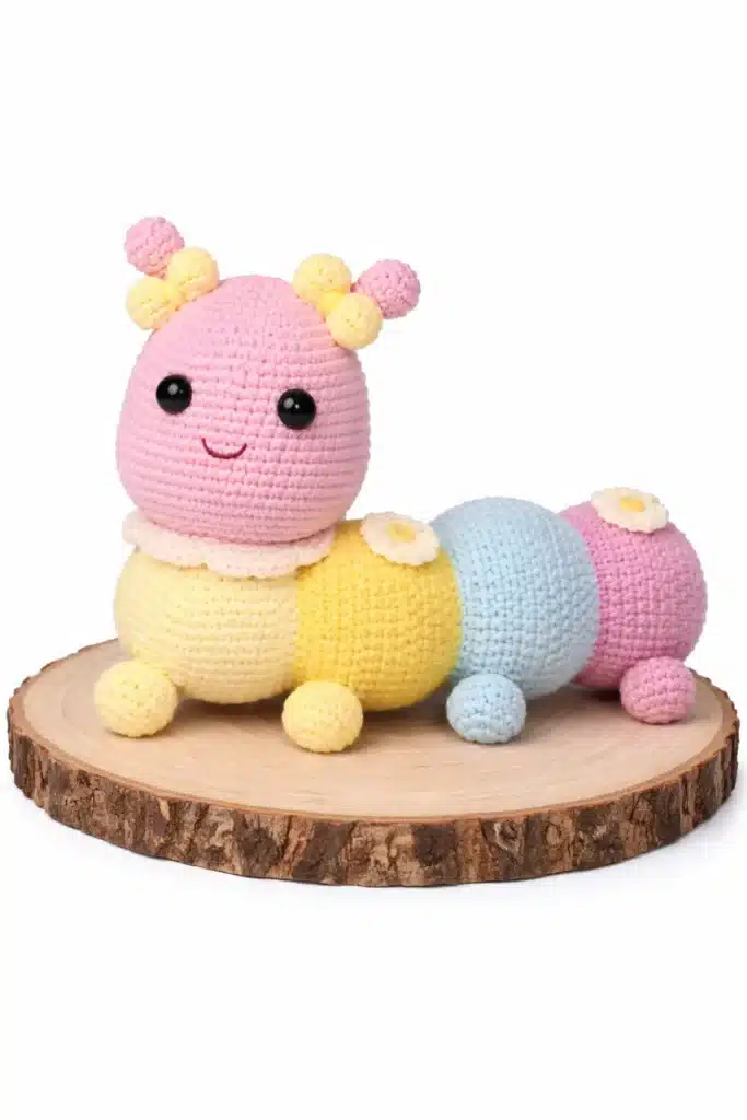 pastel caterpillar crochet pattern crochet project crochet project detail 4