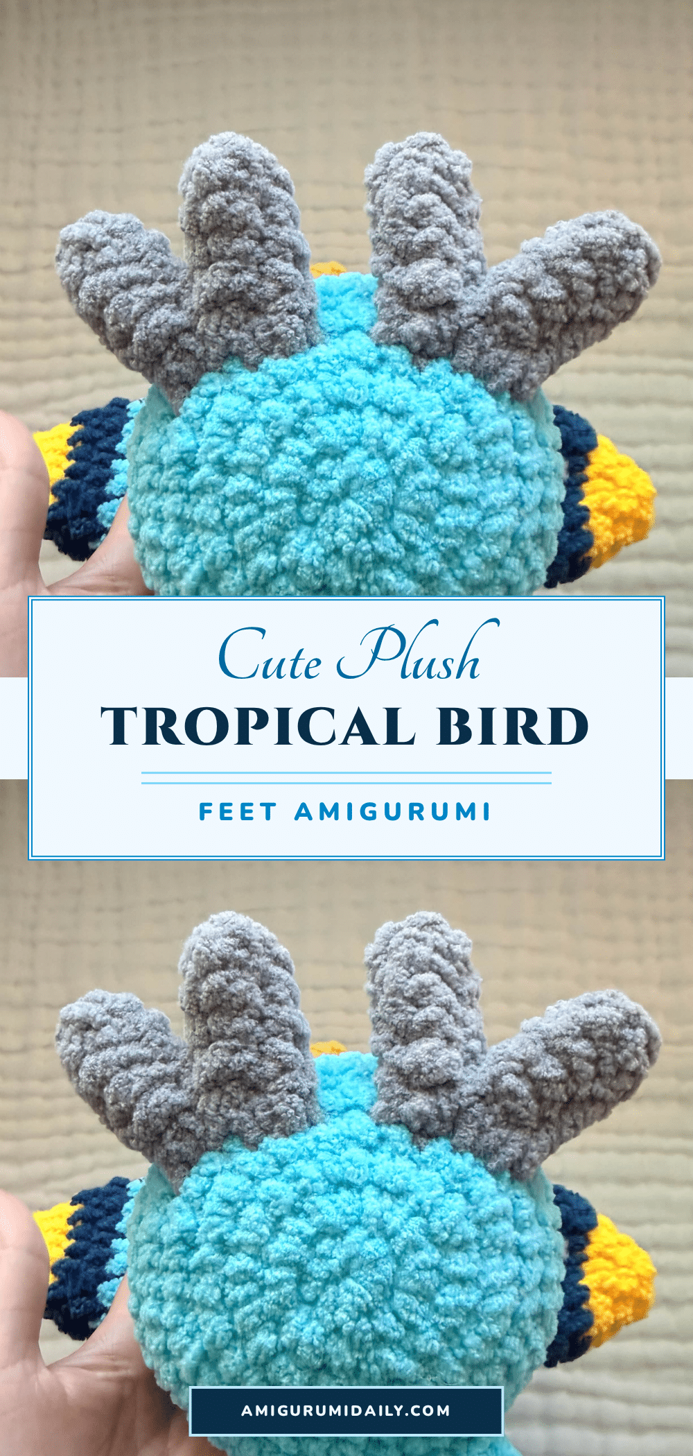 plush tropical bird crochet pattern