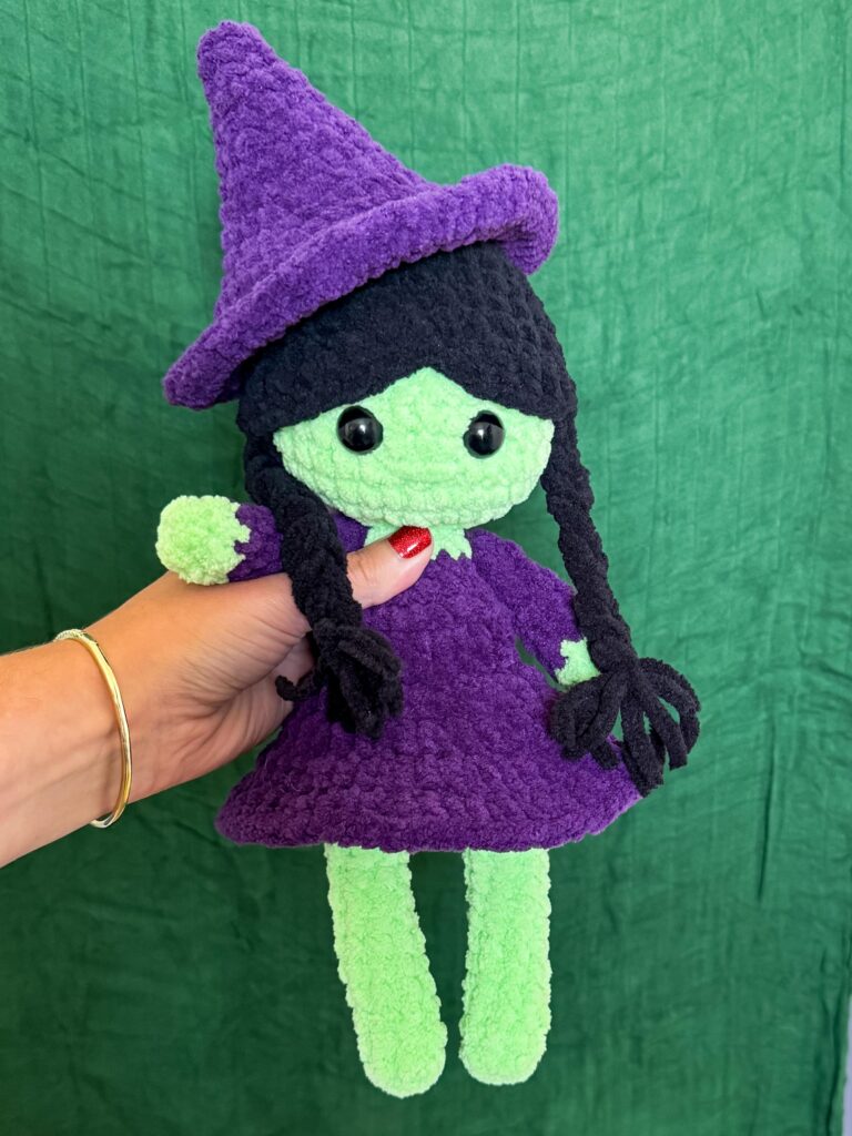 plush witch doll crochet pattern - featured image
