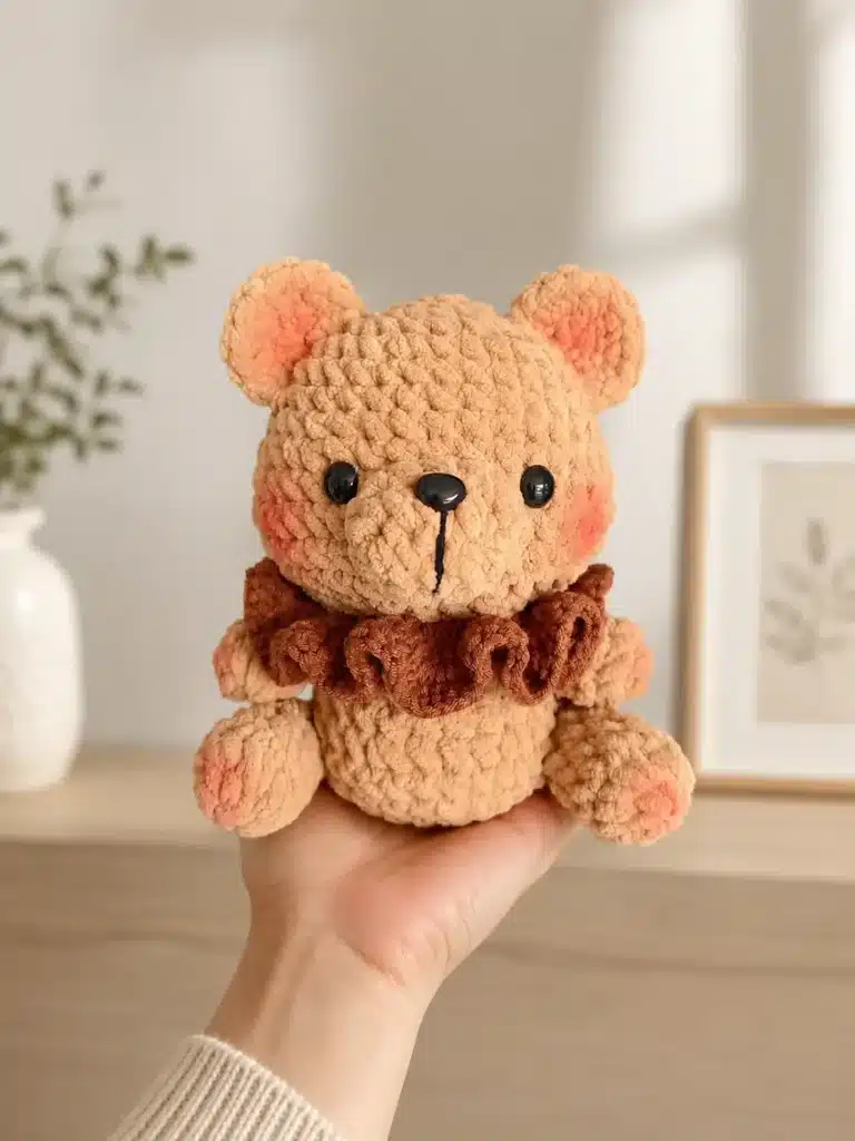 ruffled collar teddy bear crochet project crochet project detail 2