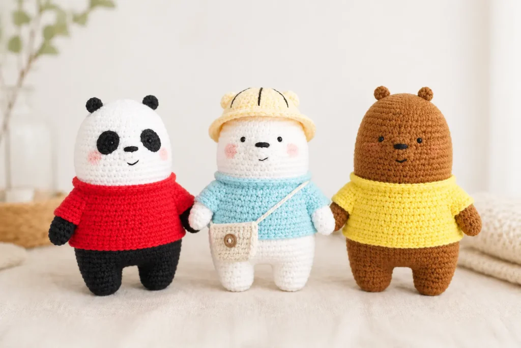 Three Bare Bears Crochet - featured image