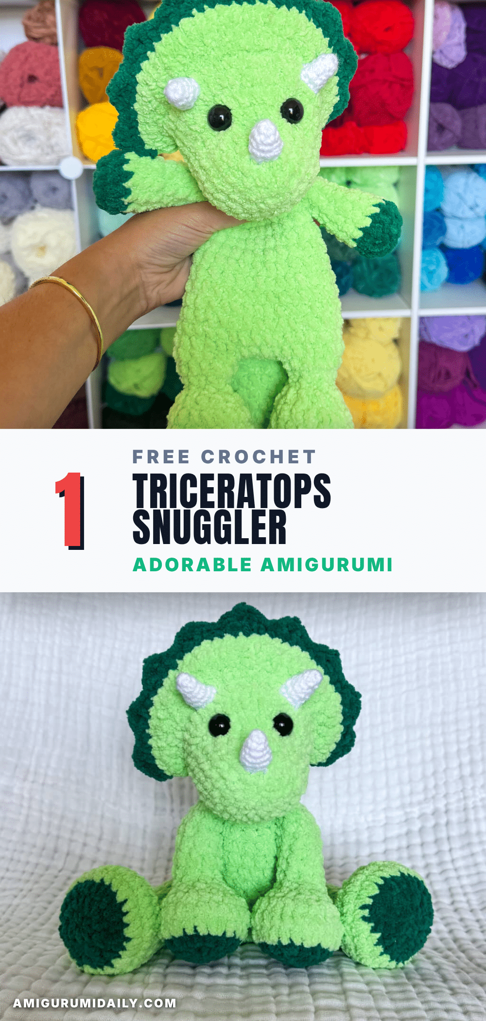 triceratops snuggler crochet pattern