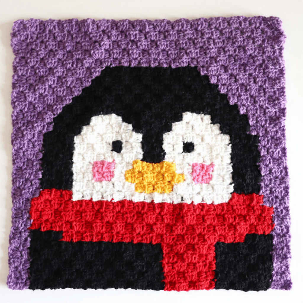 c2c snowman square crochet project crochet project detail 5