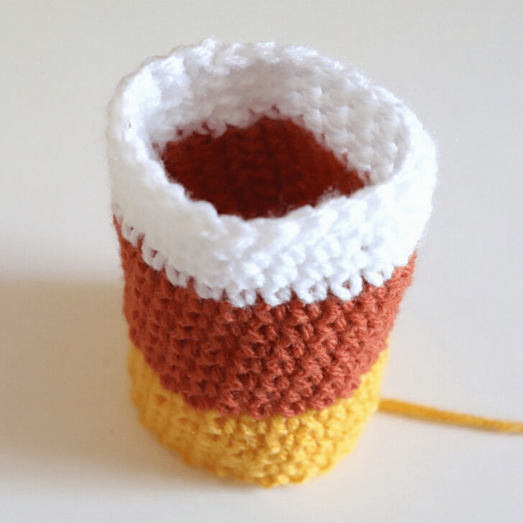candy corn treat pouch crochet project crochet project detail 1