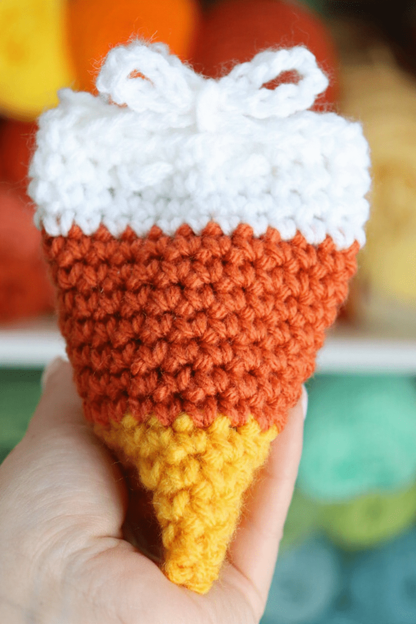 candy corn treat pouch crochet project crochet project detail 6