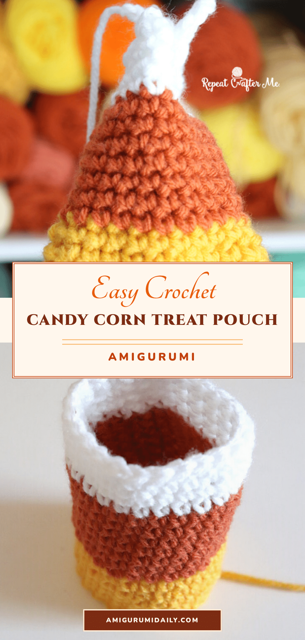 candy corn treat pouch crochet pattern