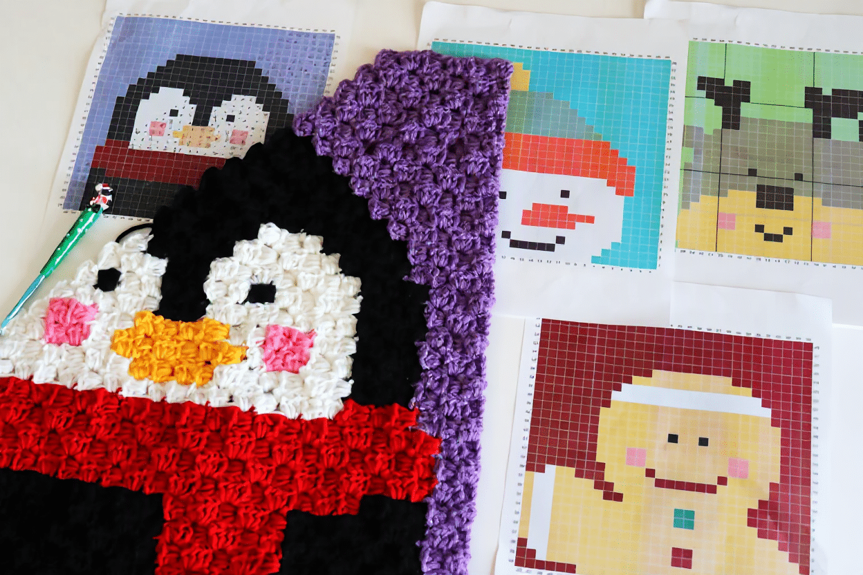 christmas penguin c2c crochet square crochet project crochet project detail 1