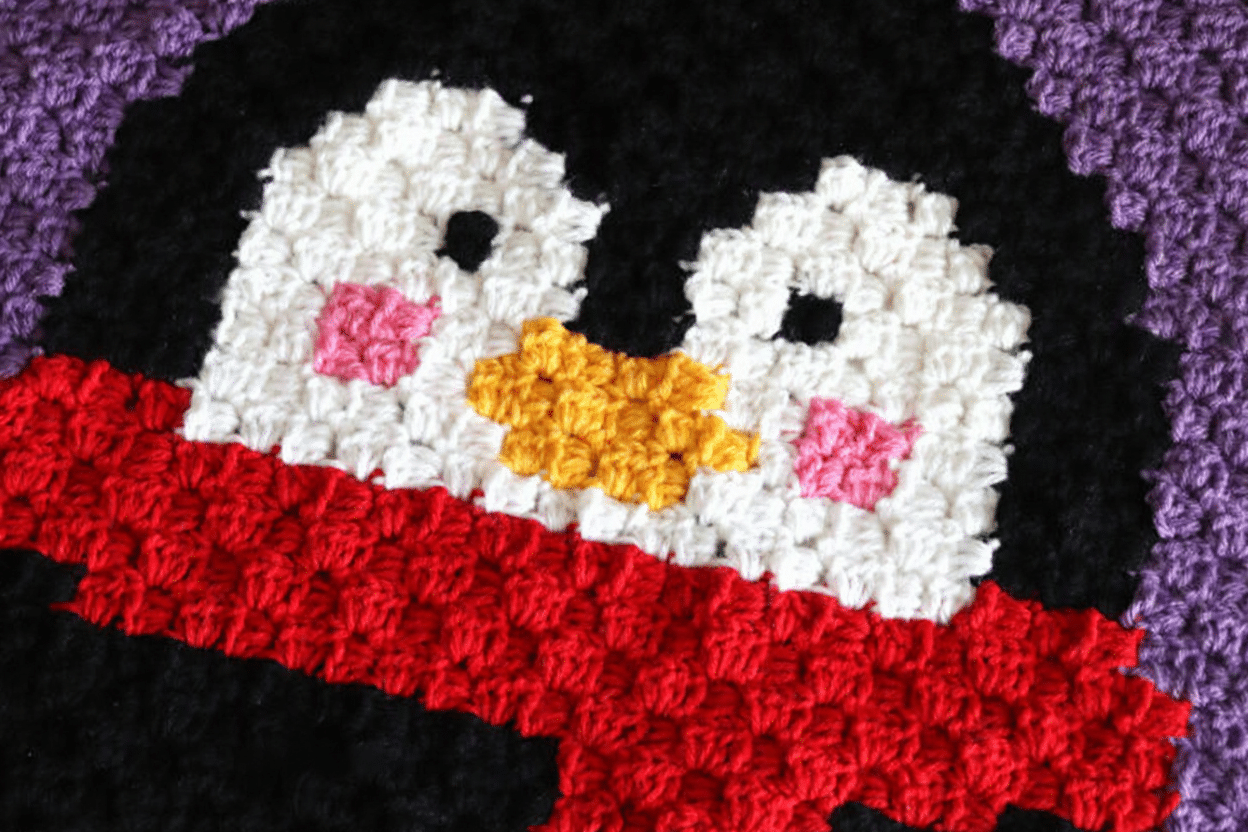 Christmas Penguin C2C Crochet Square crochet project crochet project detail 3
