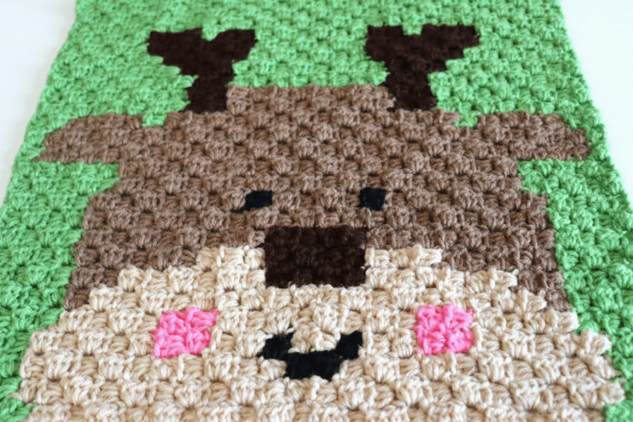 christmas reindeer c2c square crochet project crochet project detail 2